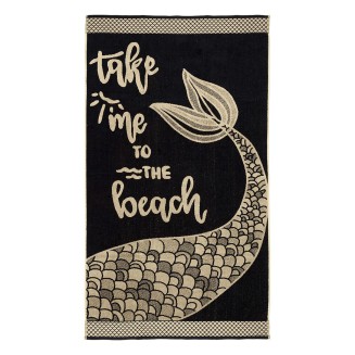 Πετσέτα Θαλάσσης 86x160 Lino Beach Time Black-White