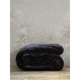 Κουβέρτα Βελουτέ Μονή 160x220 Nima Coperta Black