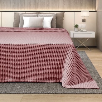 Κουβέρτα Πικέ Μονή 170x240 Adam Home Opal Rose