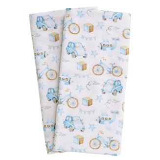 Σεντόνια Σετ Λίκνου Das Home Baby Fun 70x120 4918 Blue-Ochre-White