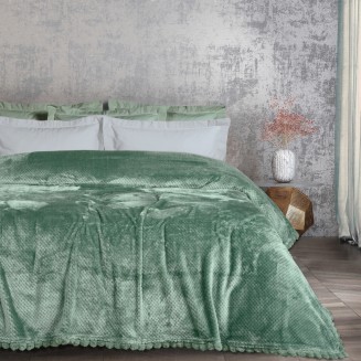 Κουβέρτα Fleece Υπέρδιπλη 220x240 Das Home 1184 Dark Mint