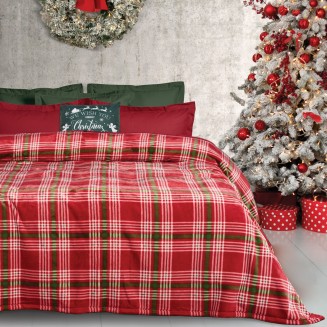 Κουβέρτα Fleece Υπέρδιπλη 220x240 Das Home 1361 Green-Red