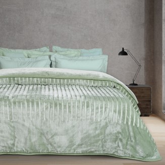 Κουβέρτα Velour Μονή 160x240 Das Home 1360 ΜΟΝ Dark Mint