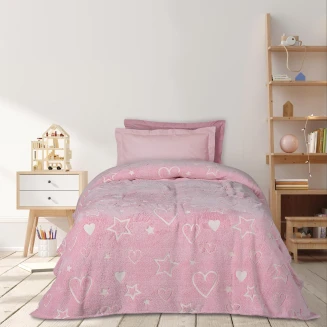 Κουβέρτα Fleece Μονή 160x220 Das Home Kids 4898 Fuschia-White