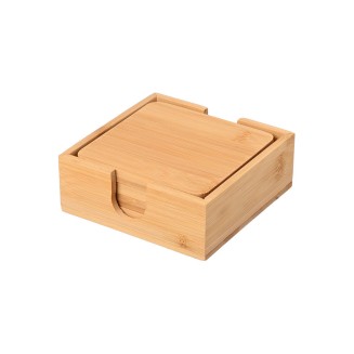 Σουβέρ Bamboo Essentials Estia 11x11cm Με Θήκη 5 Τεμαχίων 01-19723