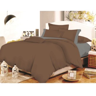 Σεντόνια Σετ Υπέρδιπλα 220x240 Κόμβος Cotton Line Brown-Grey