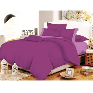 Σεντόνια Σετ Μονά 160x240 Κόμβος Cotton Line Mauve-Lilac