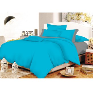 Σεντόνια Σετ Υπέρδιπλα  220x240 Κόμβος Cotton Line Turquoise-Grey