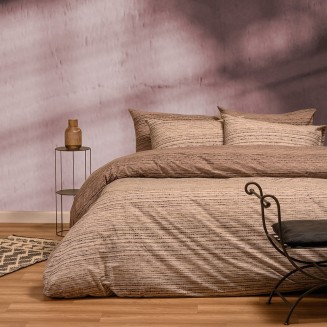 Σεντόνια Σετ Διπλά Με Λάστιχο 150x200+32 Melinen Casual Line Cassio Beige