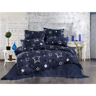 Πάπλωμα Μονό 160x240 Dimcol Εμπριμέ Γαλαξίας 307 Dark Blue