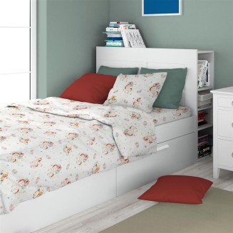 Πάπλωμα Μονό 160x240 Dimcol Εμπριμέ Kids Unicorn 209 White-Salmon