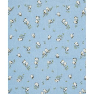 Σεντόνι Φανέλα Μεμονωμένο Λίκνου 80x110 Dimcol Bebe Birds 14 Sky Blue