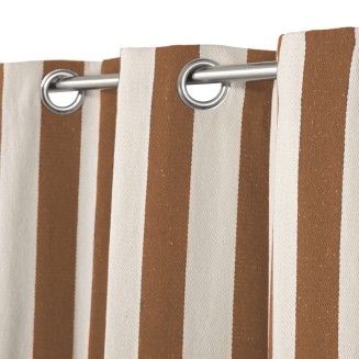 Κουρτίνα Με Κρίκους 140x260 Mc Decor Stripes Kafe