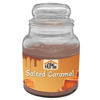 Κερι Salted Caramel Σε Βαζο Με Καπακι Μεγαλο 50H 311Gr Net, 14,5X11Cm Homie 57472