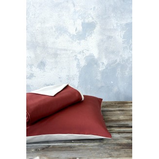 Παπλωματοθήκη Σετ Μονή 160x240 Nima Abalone Wine Red-Light Beige