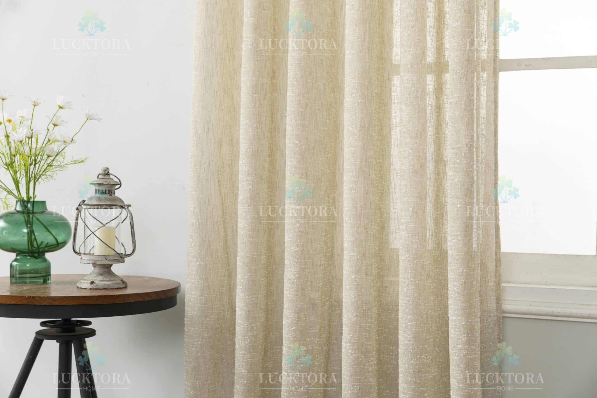 Κουρτίνα Έτοιμη Ραμμένη Με Τρέσσα 270x300 Lucktora 6023-42 Beige