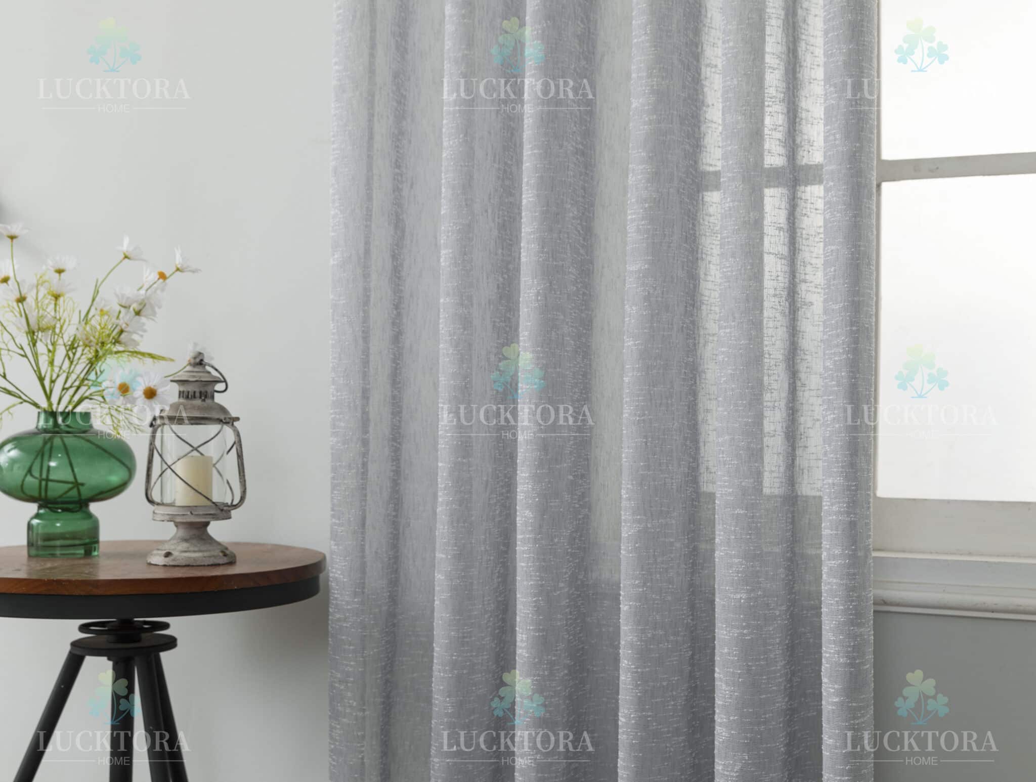 Κουρτίνα Έτοιμη Ραμμένη Με Τρέσσα 270x300 Lucktora 6023-43 Grey