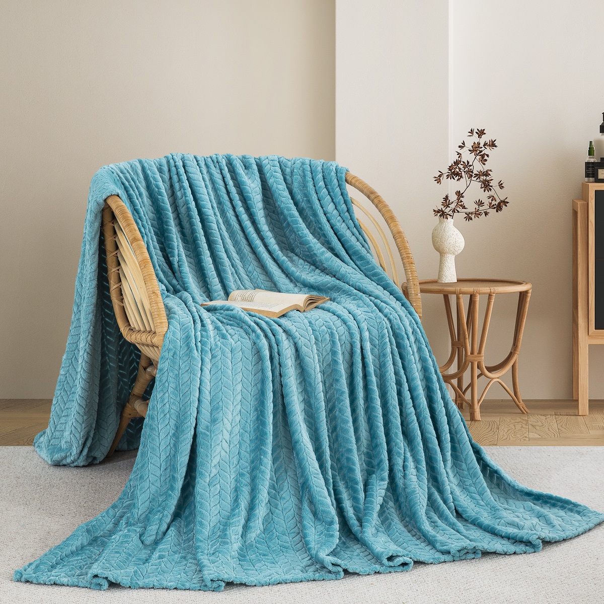 ΚΟΥΒΕΡΤΑ  FLEECE ΥΠΕΡΔΙΠΛΟ 220X240 ADAM HOME (550)  AQUA(25)