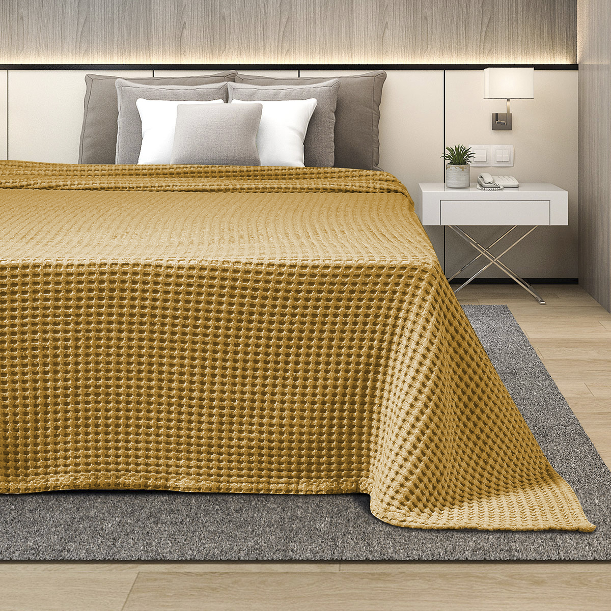 ΚΟΥΒΕΡΤΑ ΠΙΚΕ  ΥΠΕΡΔΙΠΛΗ 220X240 ADAM HOME  YELLOW