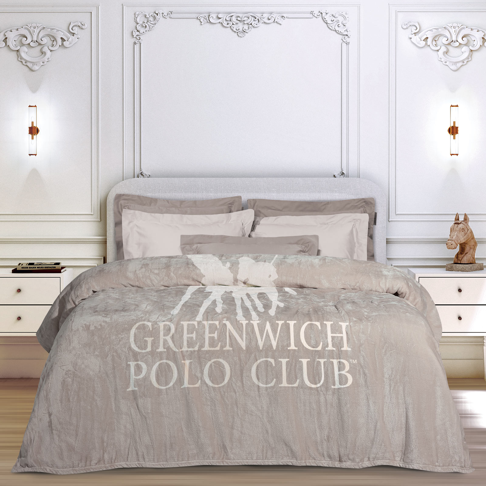 GREENWICH POLO CLUB ΚΟΥΒΕΡΤΑ FLEECE ΥΠΕΡΔΙΠΛH 3490 TAUPE