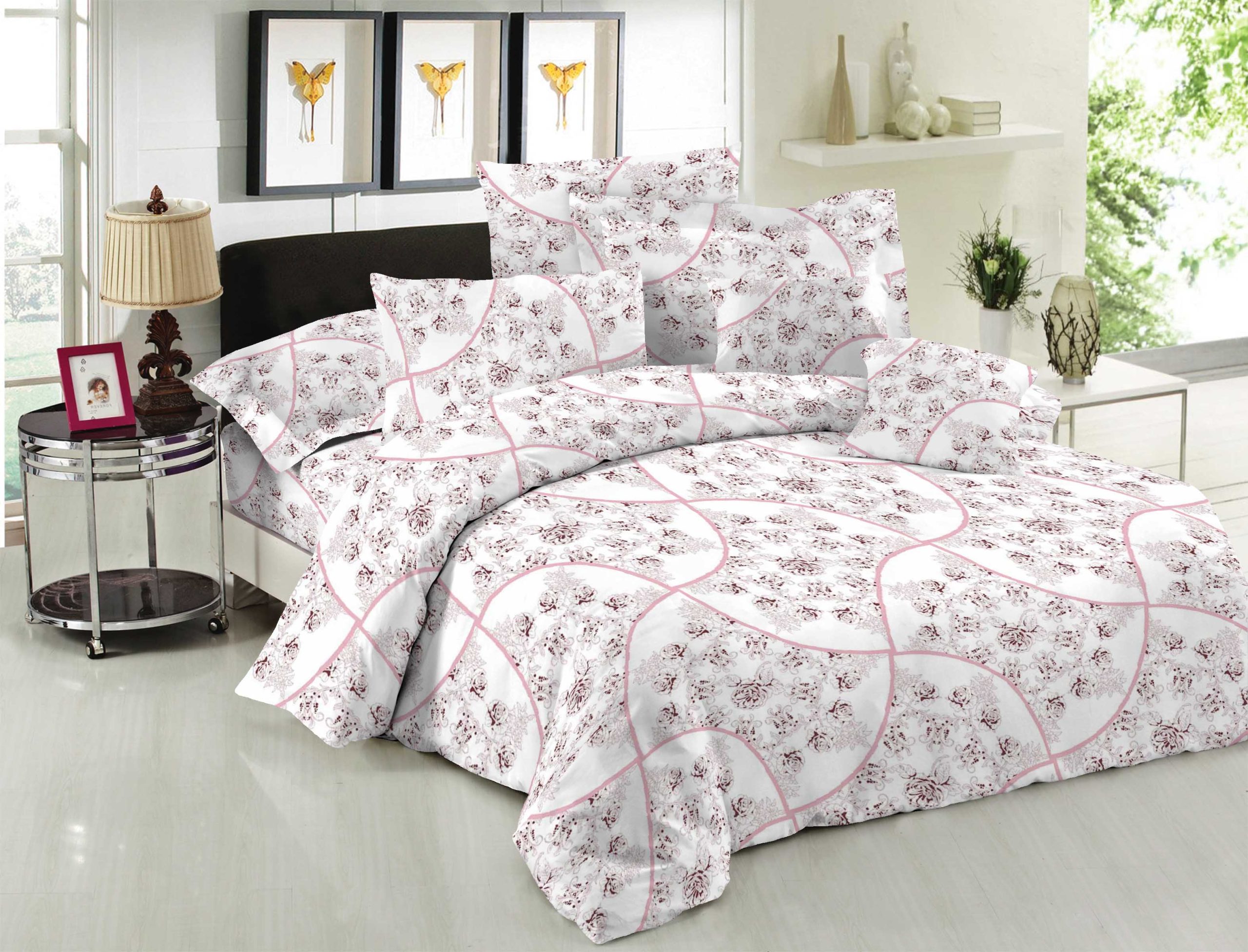 Ζεύγος μαξιλαροθήκες ΚΟΜΒΟΣ Cotton Line Printed ROSELLA PINK 50x70