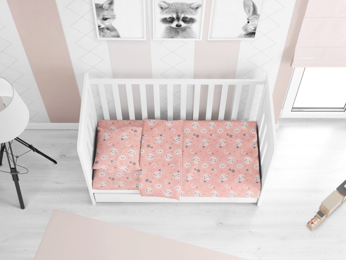 ΚΑΤΩΣΕΝΤΟΝΟ ΜΕ ΛΑΣΤΙΧΟ bebe Smile 82 0,70X1,40X0,15 Coral Cotton 100%