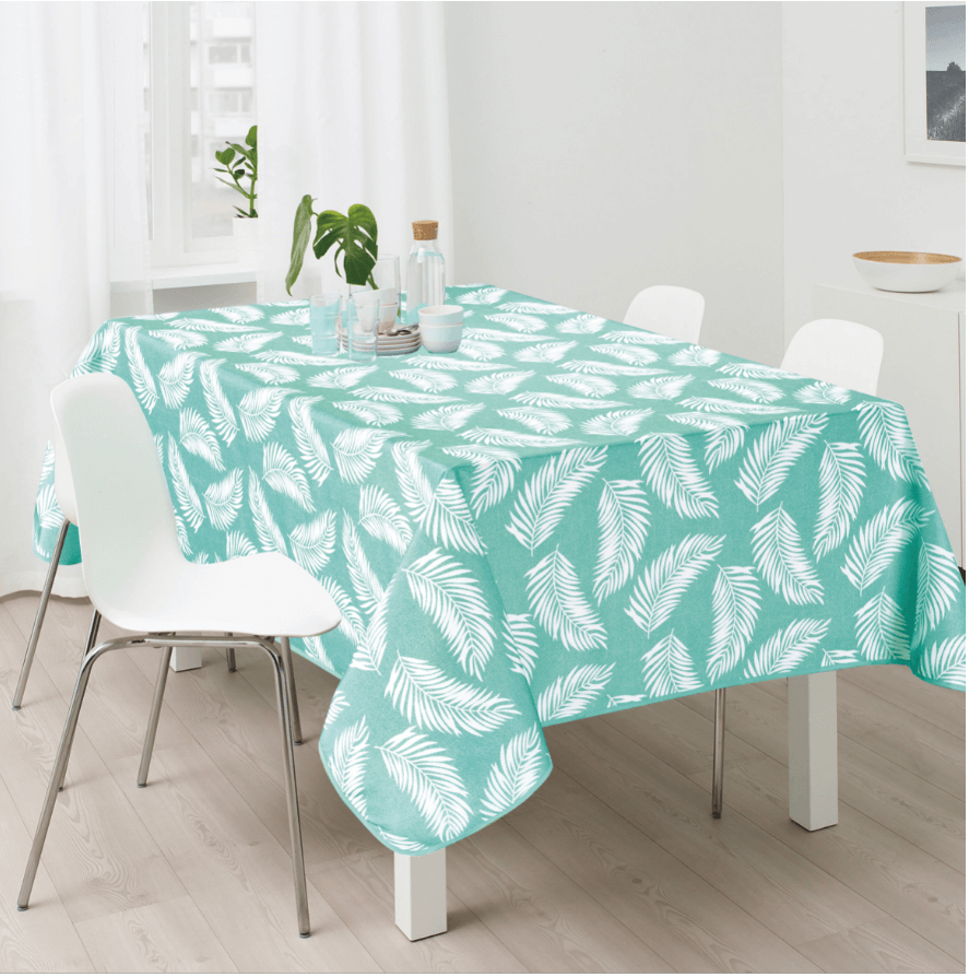 Τραπεζομάντηλο Αλέκιαστο 150x150 Flamingo Palm Mint